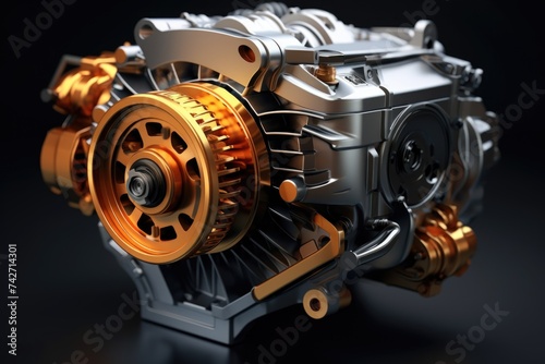 Detailed engine close up shot, perfect for automotive industry projects
