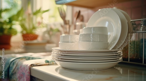 Kitchenware on counter, perfect for home and cooking themes