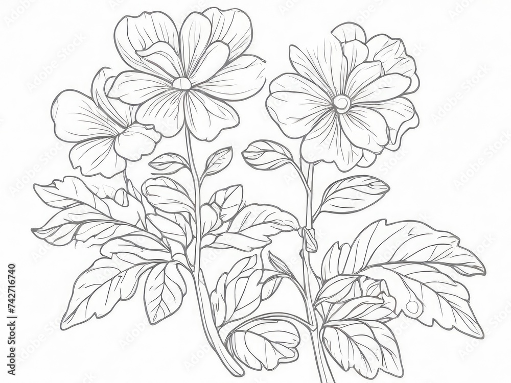 tree branch line floral hand-drawn sketch tree branch line floral hand-drawn sketch