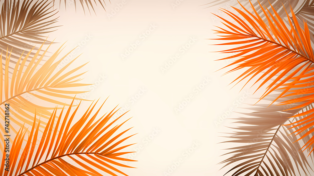 Obraz premium Natural background with palm leaves shadow