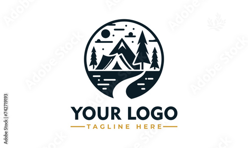 Vintage Adventure Mountain Logo Vector Premium Design for Traveler Lovers Camping and Outdoor Enthusiast Branding #742719193