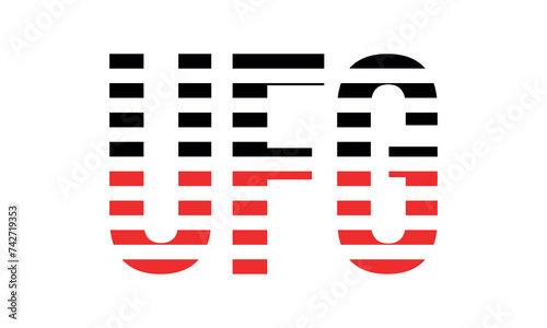 Bild auf Leinwand UFG three initial letter iconic line negative space minimal logo design vector template