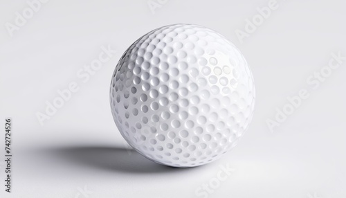 Close-Up View of a Golf Ball Isolated on White Background