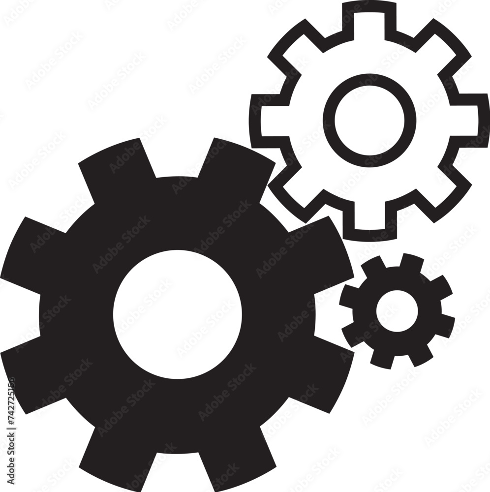 Setting black Tool white vector illustration isolated on white background. classic modern diseign Setting black Tool white vector illustration isolated on white background. classic modern diseign