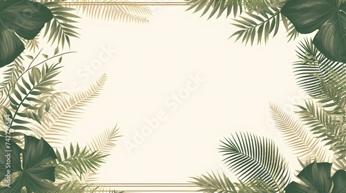 Close up of palm leaves on background © xuan