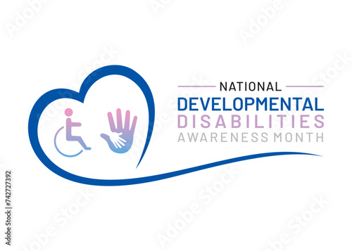 March is Developmental disabilities Awareness Month background design.