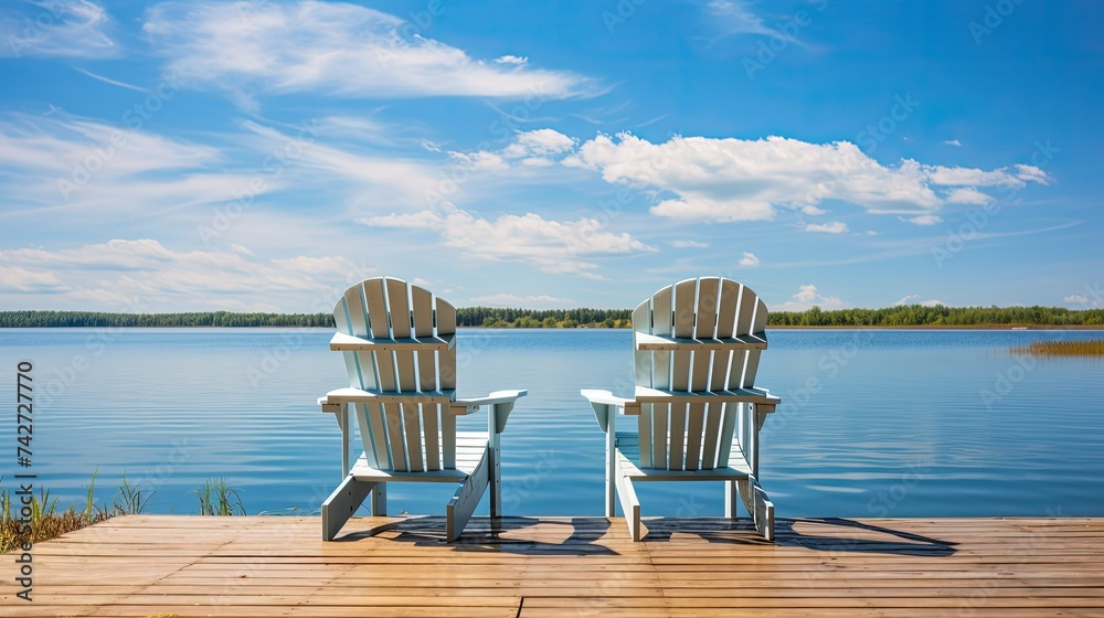 relaxation lake dock chairs