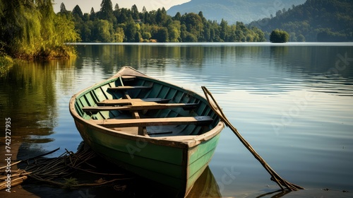 water lake fishing boat photo