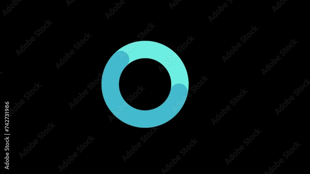 Animation of a blue circle object on a black screen. Animation of a blue circle object on a black screen.