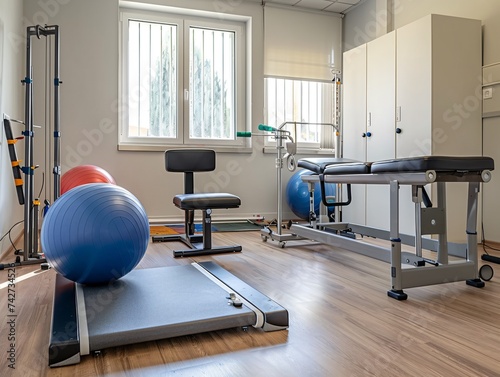 Physiotherapy equipment in a modern clinic showcasing the tools for patient improvement photo