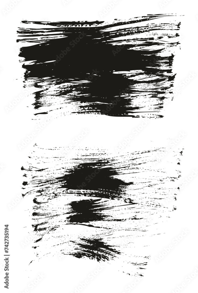 Hand Drawn Flat Fan Brush Thin Long Background High Detail Abstract Vector Background Set Hand Drawn Flat Fan Brush Thin Long Background High Detail Abstract Vector Background Set
