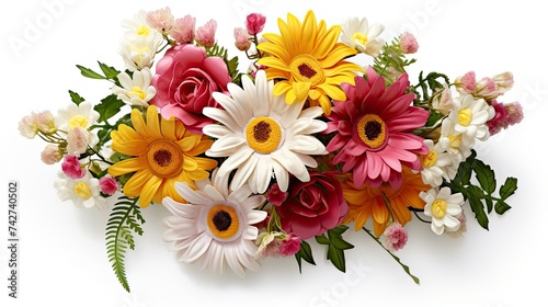 arrangement bouquet of flowers on white photo