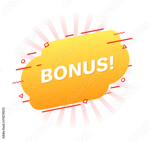 Bonus banner icon. Bonus sign. Flat style. Vector icon