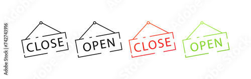 Close signs icons. Linear and flat style. Vector icons