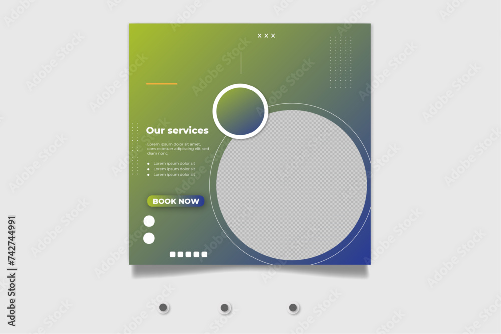 Fototapeta premium Real estate landlord house property instagram post or square web banner promo template 