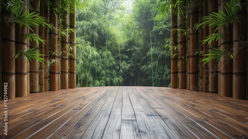Room bamboo fence photo