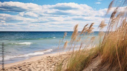 lighthouse lake michigan shoreline photo