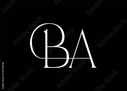 BA letter logo and monogram logo design