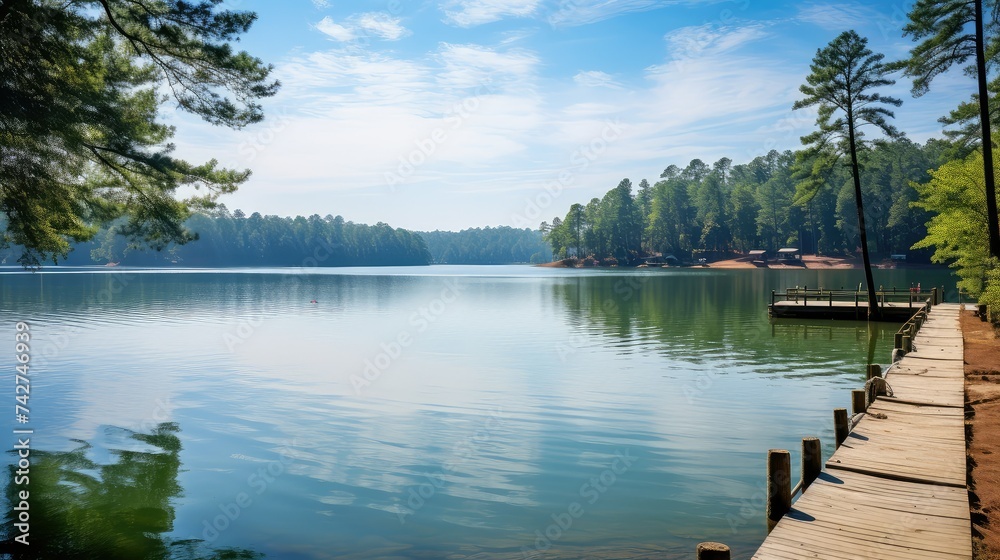 Naklejka premium reflection lake landscape
