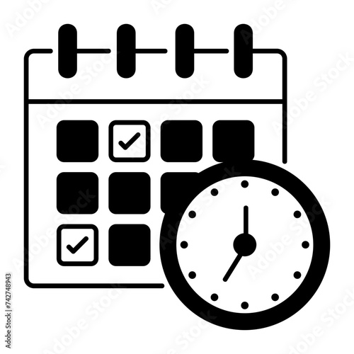 Processing time or Planner vector icon design, self improvement at workplace Symbol, business motivation Sign, goal-directed behavior stock illustration, Task project Scheduler and Estimates concept
