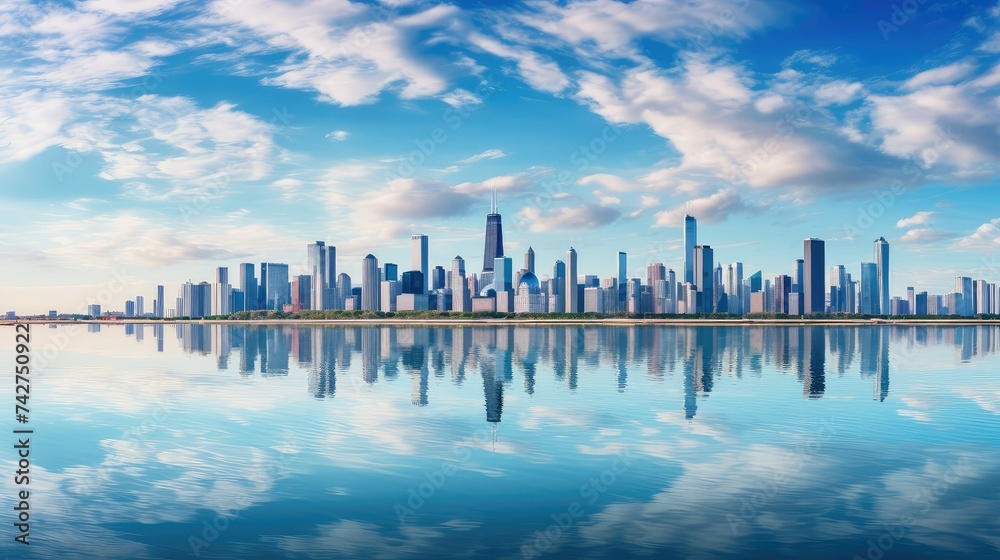 Obraz premium boating chicago lake