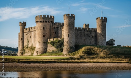 Majestic Castle Overlooking Lush Green Field