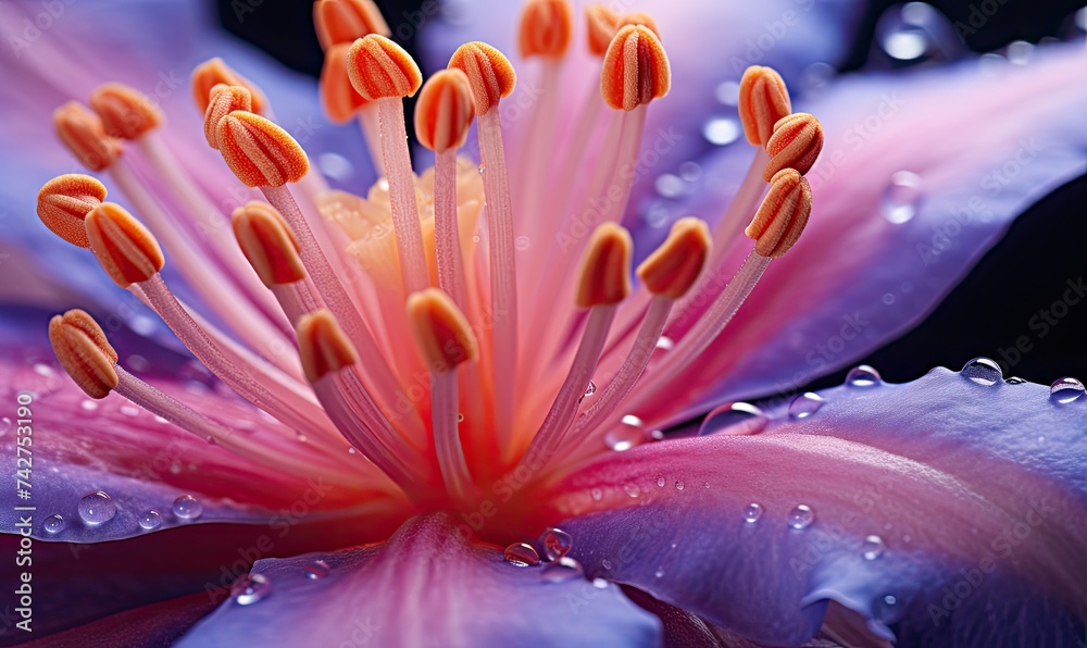 Close-Up of Purple Flower With Water Droplets