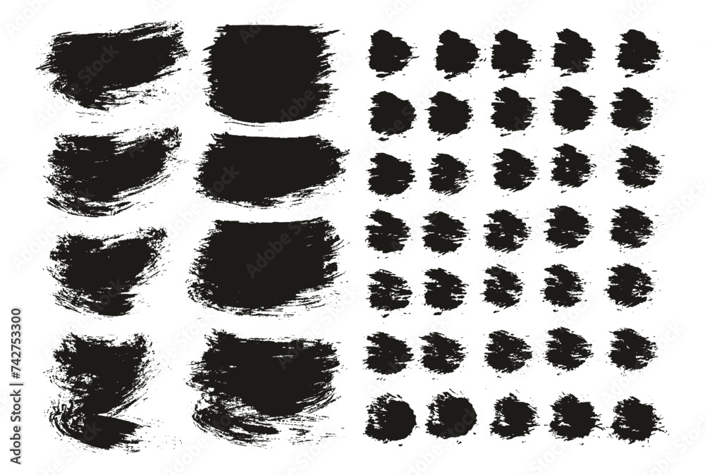Hand Drawn Round Brush Thin Short Background & Straight Lines Mix Artist Brush High Detail Abstract Vector Background Mix Set 