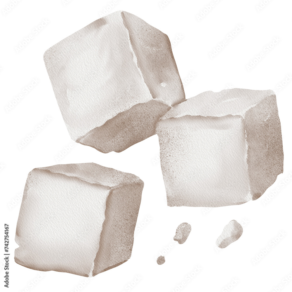 watercolor sugar painting clip art, ingredient illustration png Stock ...