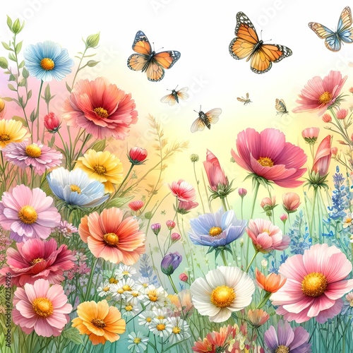 flowers and butterflies