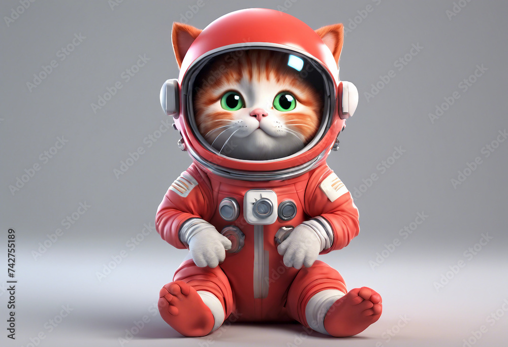 Ginger cat. A cat in a space suit. Red cat astronaut. Fantasy drawing Ginger cat. A cat in a space suit. Red cat astronaut. Fantasy drawing