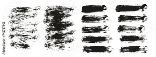 Hand Drawn Round Brush Thin Short Background & Straight Lines Mix Artist Brush High Detail Abstract Vector Background Mix Set 