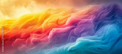 Rainbow color spectrum smoke motion. Generative AI technology.