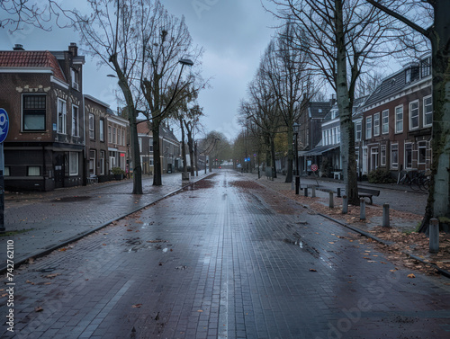 street in the town, street in the city, old town street, A empty pavement