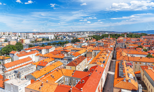 Zadar, Croatia. Panoramic view of the old city from above.