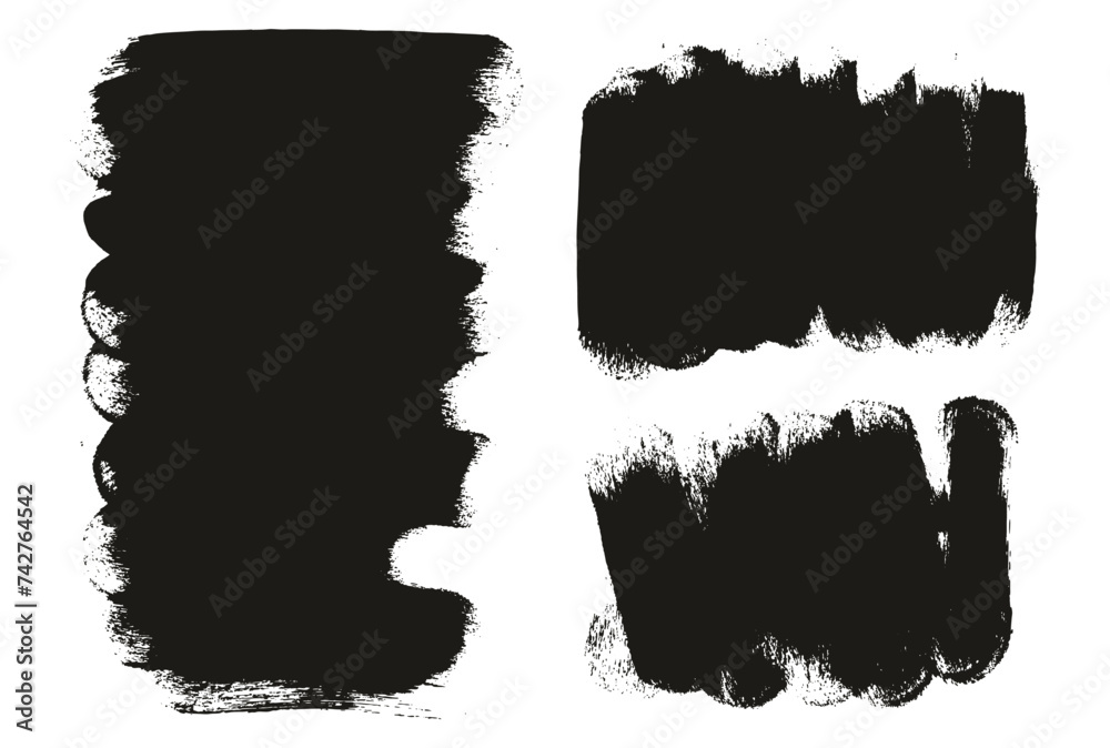 Fototapeta premium Hand Drawn Round Sponge Thick Artist Brush Long & Short Mix Background High Detail Abstract Vector Background Mix Set 