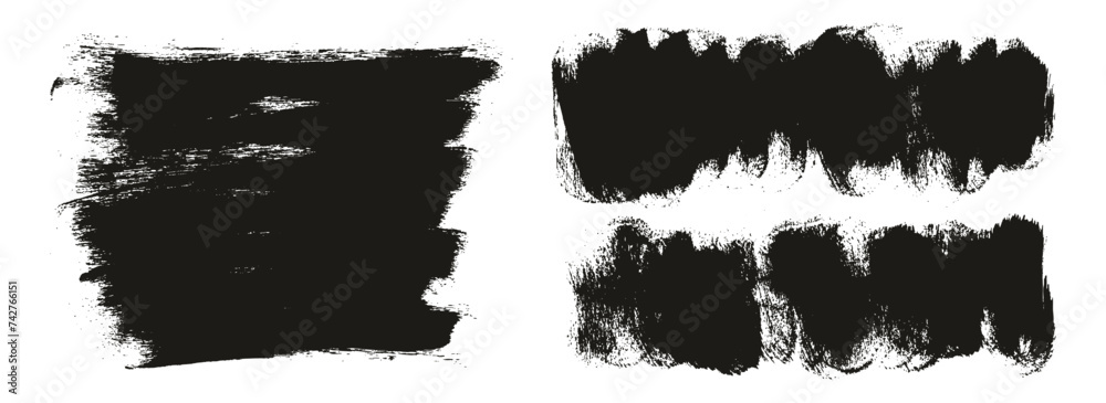 Hand Drawn Round Sponge Thick Artist Brush Long & Short Mix Background High Detail Abstract Vector Background Mix Set 