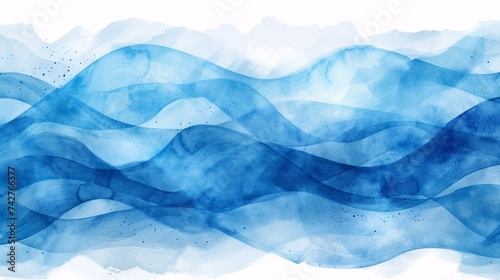 Vibrant watercolor ocean waves backdrop with textured design.