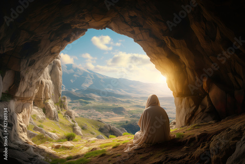 There is no longer any evidence of tomb cave being full as symbol of Jesus Christ resurrection Generative AI