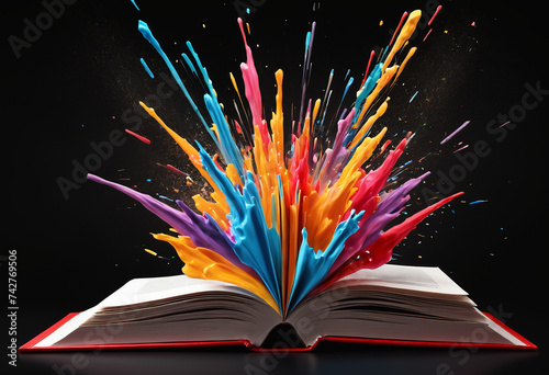 Book exploding with knowled...