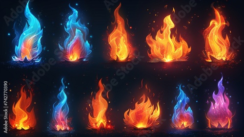 Icons depicting fire flames.