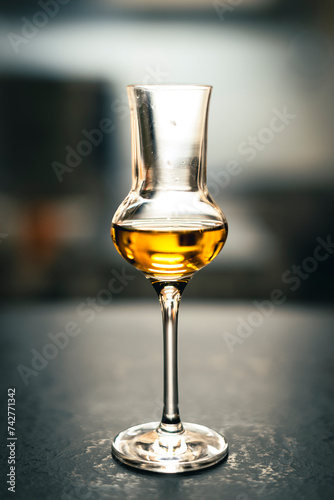 A Tiny glass of precious Vin Santo. photo