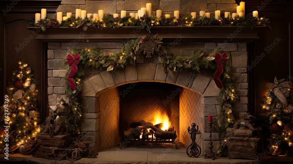decoration fireplace garland
