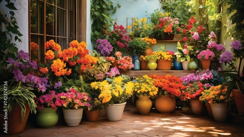colorful patio flowers