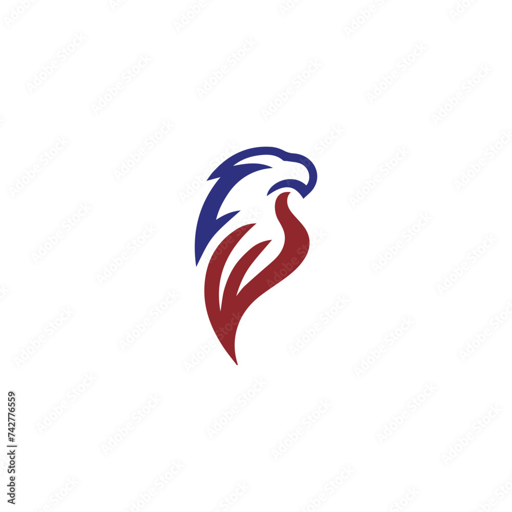 Eagle Wing Logo Vector Simple flat design red and blue Eagle Wing Logo Vector Simple flat design red and blue