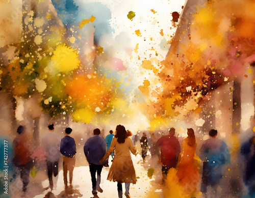 Vivid street scenery