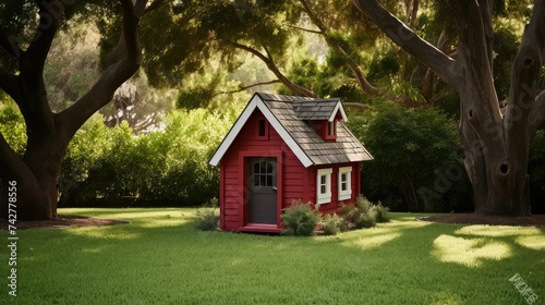 cozy red dog house