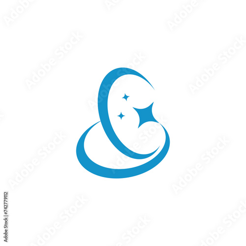 Sparkle star, fresh smile creative symbol concept. Wash, glare, laundry, cleaning company abstract business logo. 