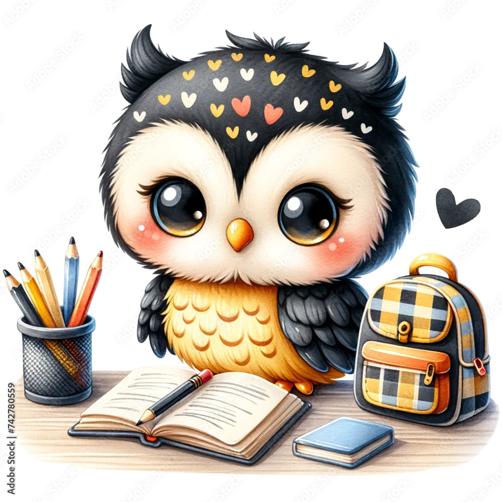 A school cartoon owl 