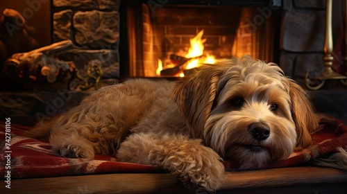 cozy dog fireplace